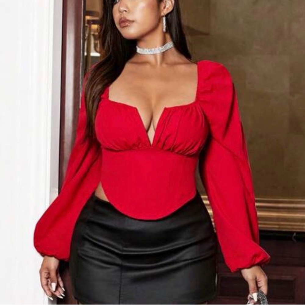 Elegant Red Women's Top